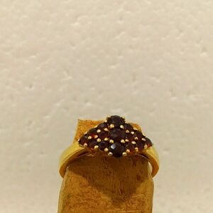 Garnet gold plated ring